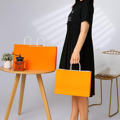 Yellow Gift Bags with Handles, 13x10x5.5 Inch Large Paper Bags for Birthday Party Wedding Shopping, 25 Pack