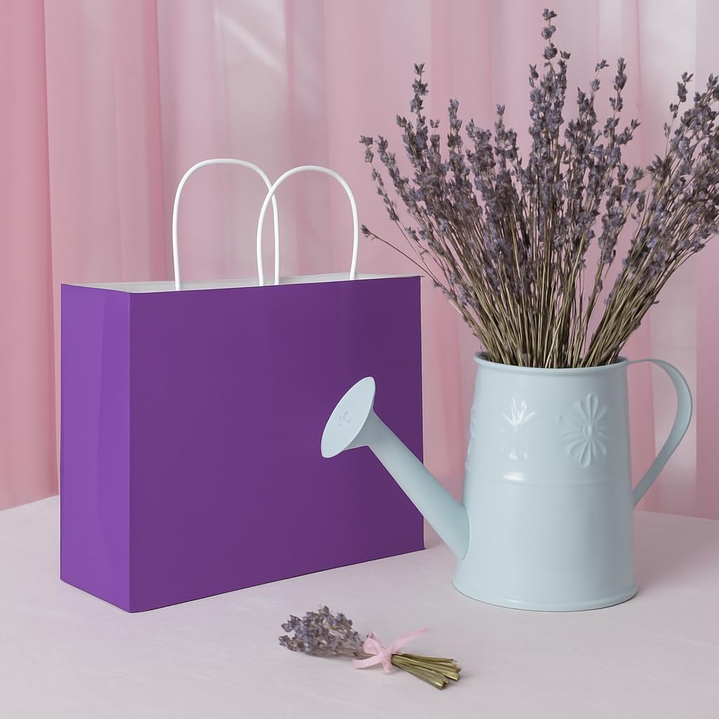 Yellow Gift Bags with Handles, 13x10x5.5 Inch Large Paper Bags for Birthday Party Wedding Shopping, 25 Pack