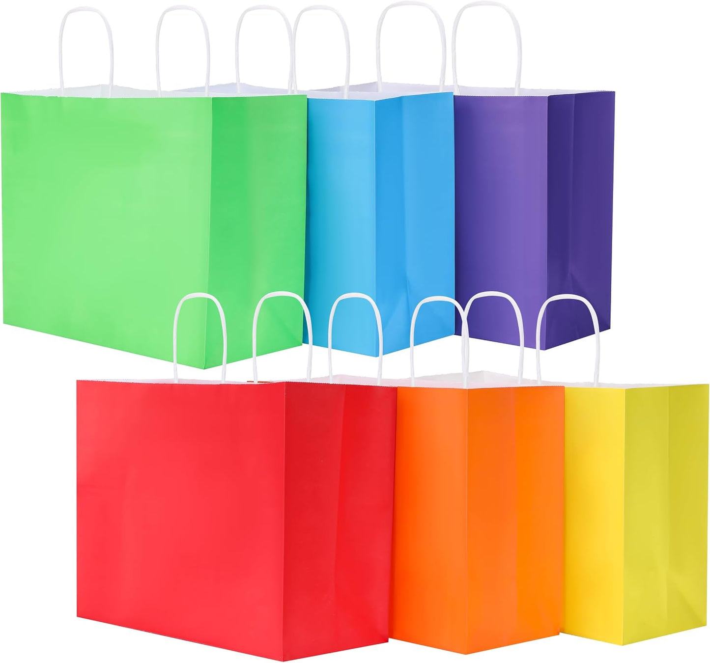 Yellow Gift Bags with Handles, 13x10x5.5 Inch Large Paper Bags for Birthday Party Wedding Shopping, 25 Pack