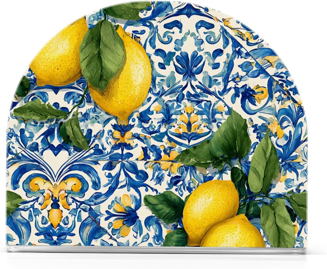 Lemons Napkin Holder Acrylic Tissue Dispenser Non-slip Holds 50-60 Napkins Freestanding Tissue Dispenser Box For Kitchen Dining Car Decor