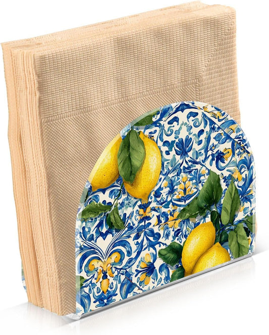 Lemons Napkin Holder Acrylic Tissue Dispenser Non-slip Holds 50-60 Napkins Freestanding Tissue Dispenser Box For Kitchen Dining Car Decor
