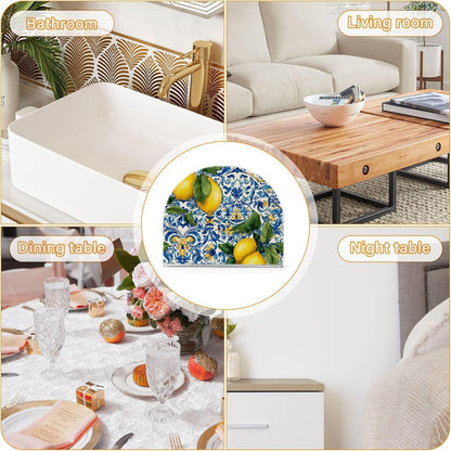 Lemons Napkin Holder Acrylic Tissue Dispenser Non-slip Holds 50-60 Napkins Freestanding Tissue Dispenser Box For Kitchen Dining Car Decor
