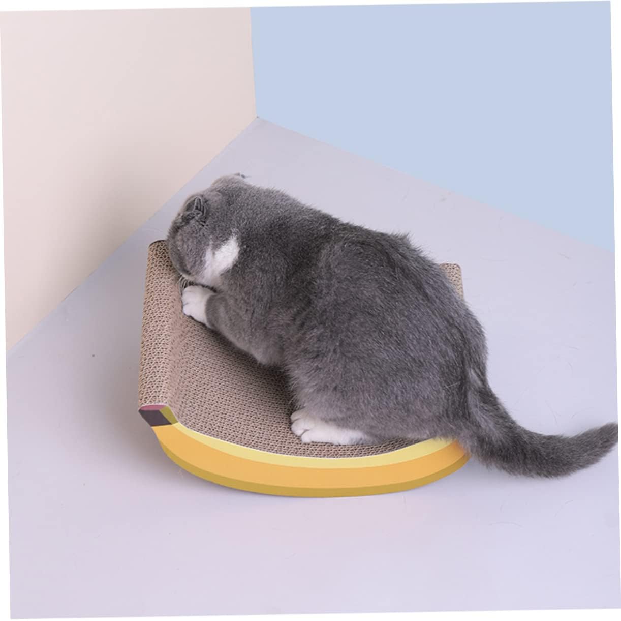 Pet Toys Carpe 1pc Banana Corrugated Cat Scratching Post Cat Scratch Cardboard Cat Box Scratcher Kitten Scratch Board Scraper Bite Yellow Carpet Pet Toy