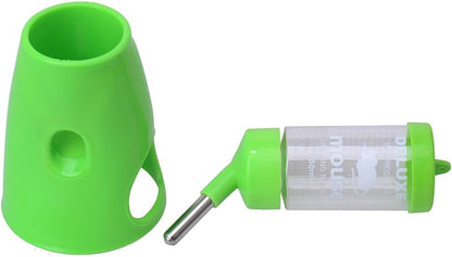 2 in 1 Hamster Water Bottle, Automatic Drinker and Cabin Fits Syrian Dwarf Hamster Mouse Gerbil Mice Chinchilla Small Animal (Green)