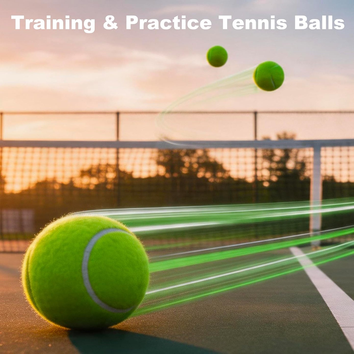 Tennis Balls, 4 Pack Advanced Training & Practice Tennis Balls for Beginners, High Visibility Pet Dog Playing Balls