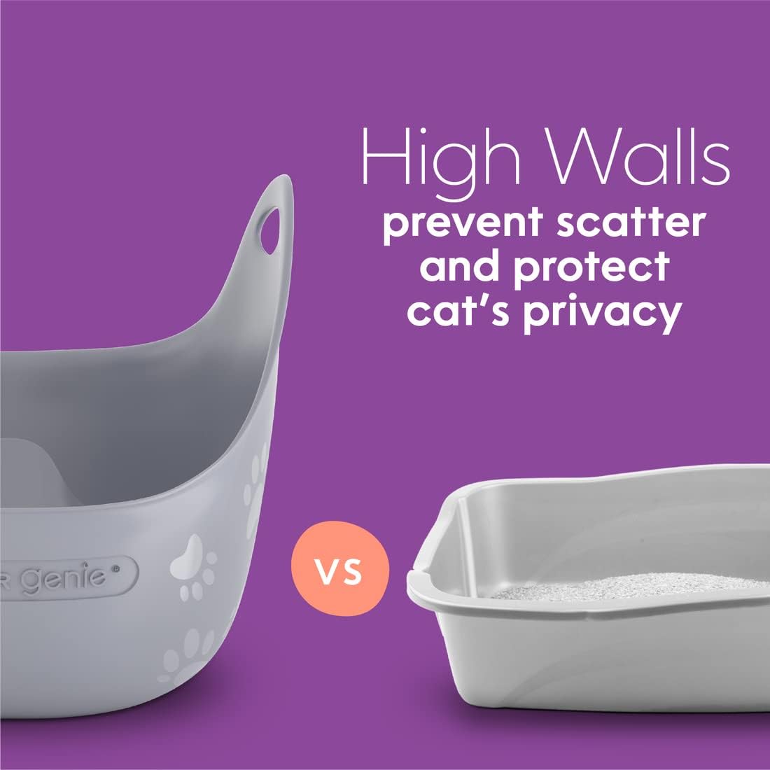 Cat Litter Box in Flexible Plastic with Handles, High Walls