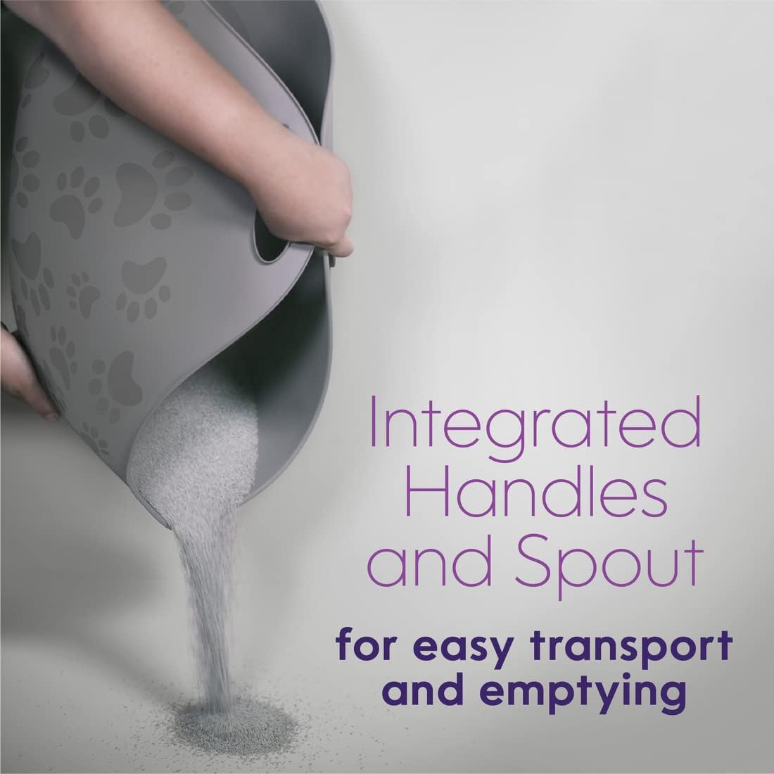 Cat Litter Box in Flexible Plastic with Handles, High Walls