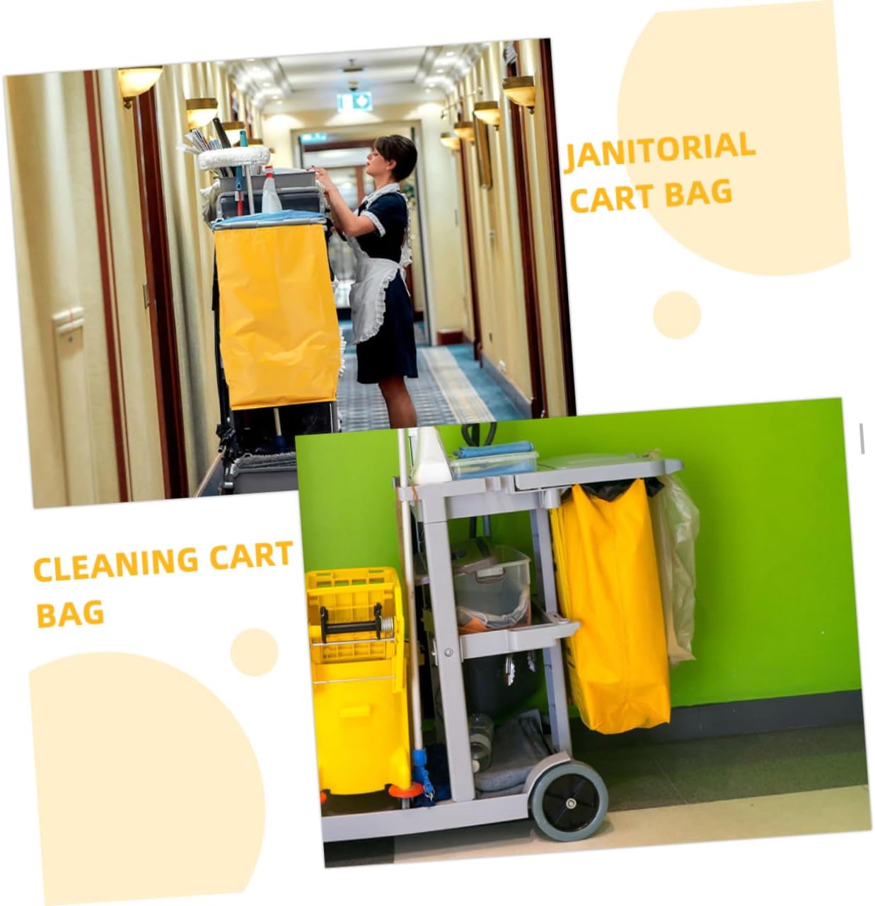 2pcs Cleaning Caddy Bag Janitorial Replacement Cleaning Bags for Housekeeping