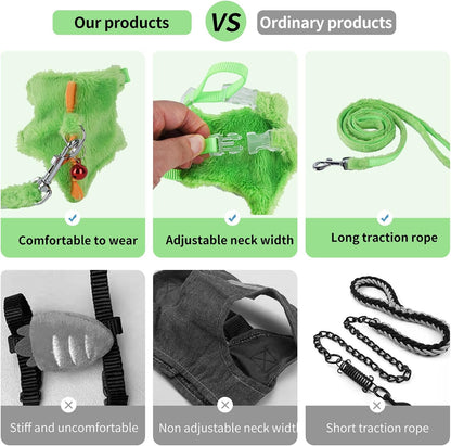 Ferret Harness,Ferret Leash,Ferrets Harness and Leash Set with Safe Bell | Ferrets Collar Small Animals Vest Harnes for Puppy,Teacup Dog and Other Small Pet,Yellow