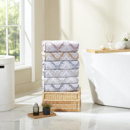 Capri 6-Piece Reversible Yarn Dyed Jacquard Towel Set - Bath Towels, Hand Towels, & Washcloths - Super Absorbent & Quick Dry - 100% Combed Cotton, Gold