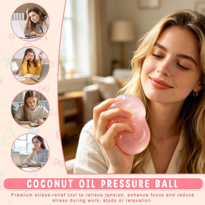 2026 New Coconut Oil Stress Ball - Slow Rising Squishy Toy, Odorless & Non-Sticky, Easy to Clean, for Stress Relief & Focus Improvement (Yellow)