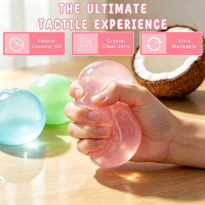2026 New Coconut Oil Stress Ball - Slow Rising Squishy Toy, Odorless & Non-Sticky, Easy to Clean, for Stress Relief & Focus Improvement (Yellow)