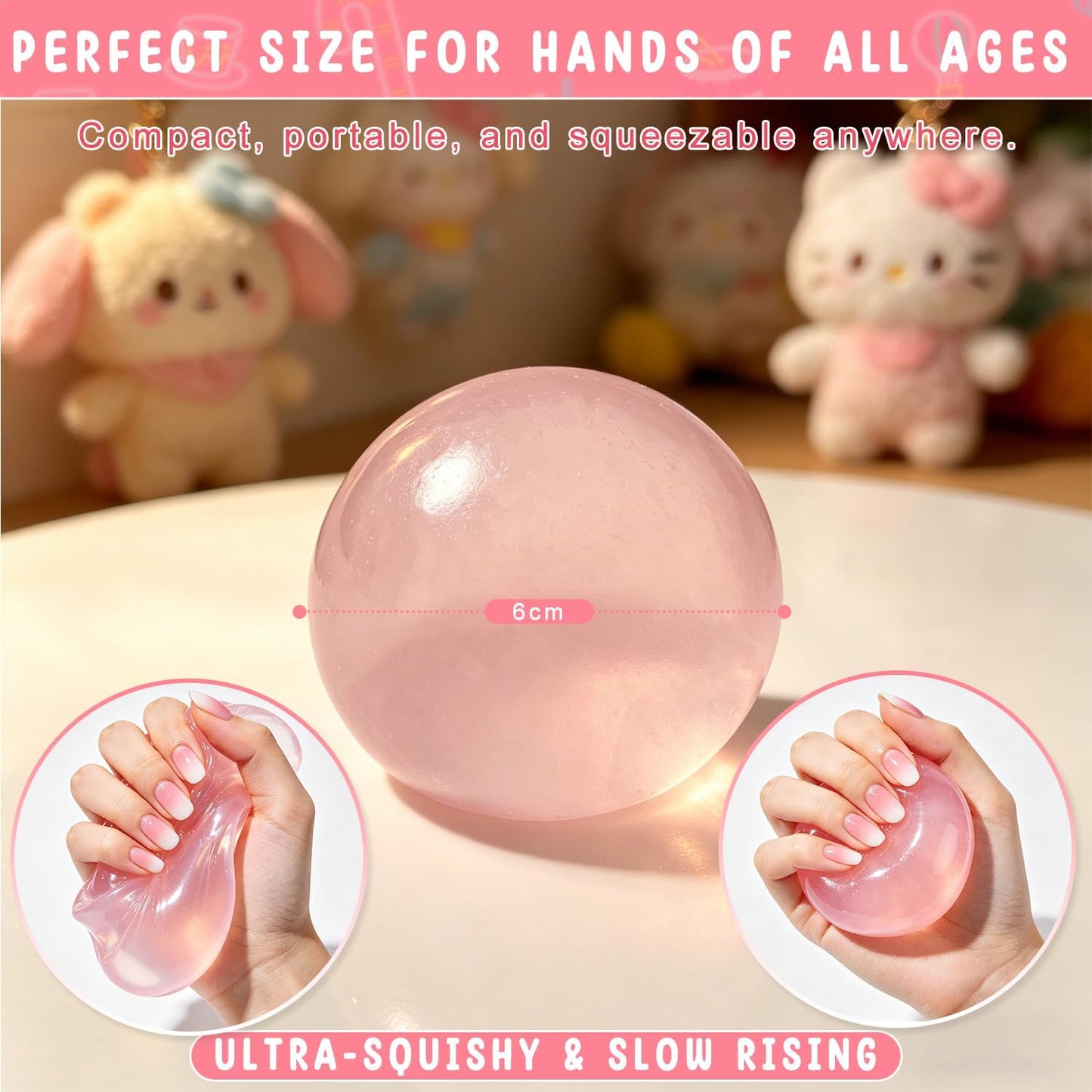 2026 New Coconut Oil Stress Ball - Slow Rising Squishy Toy, Odorless & Non-Sticky, Easy to Clean, for Stress Relief & Focus Improvement (Yellow)