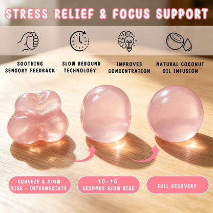 2026 New Coconut Oil Stress Ball - Slow Rising Squishy Toy, Odorless & Non-Sticky, Easy to Clean, for Stress Relief & Focus Improvement (Yellow)