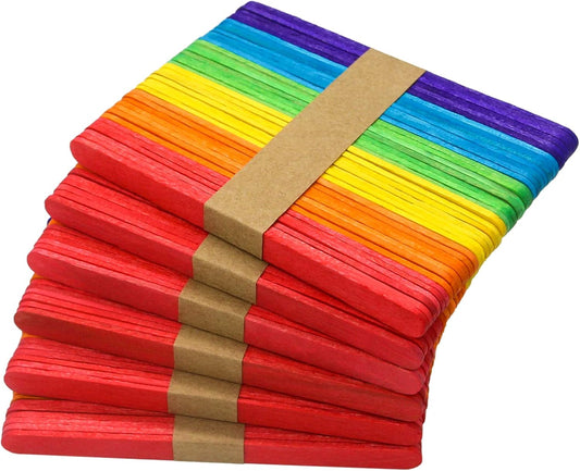 240Pcs 4.5 Inch Popsicle Sticks, Rainbow Colors | Ice Cream Sticks for Crafts, DIY Creative Designs, Children Education, Classroom Projects, Party Decor, Art Projects