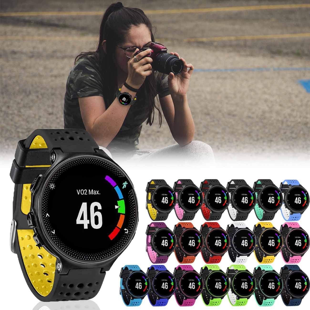 Band Compatible with Garmin Forerunner 235, Soft Silicone Replacement Watch Band Strap Wristband for 220/230/235/620/630/735XT/235 Lite Smart Watch for Women Men