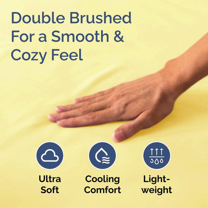 Full Fitted Bed Sheet - Bottom Single Fitted Sheet Only - Ultra-Soft Hotel Luxury Bedding w/ 8-16 Inch Deep Pockets - Breathable, Cooling & Wrinkle Free - Easy-Care, Fade & Shrink Resistant - Yellow