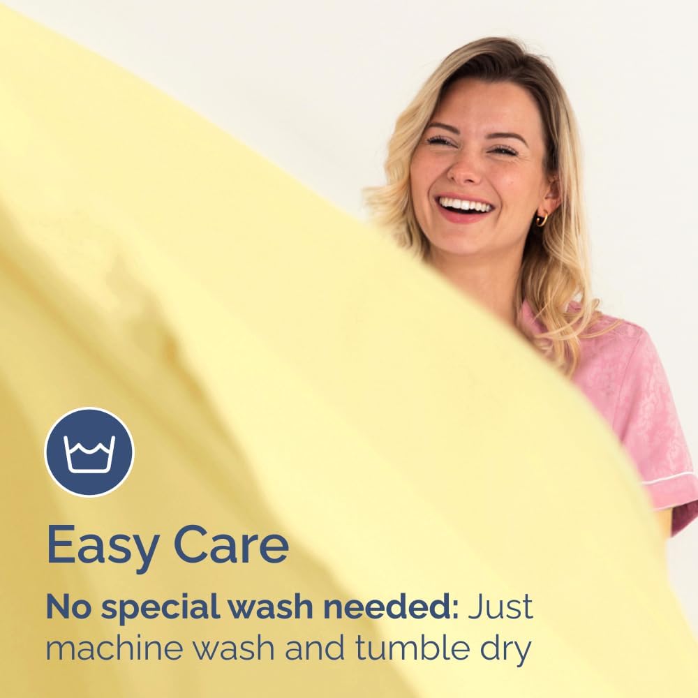 Full Fitted Bed Sheet - Bottom Single Fitted Sheet Only - Ultra-Soft Hotel Luxury Bedding w/ 8-16 Inch Deep Pockets - Breathable, Cooling & Wrinkle Free - Easy-Care, Fade & Shrink Resistant - Yellow