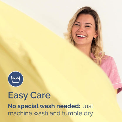 Full Fitted Bed Sheet - Bottom Single Fitted Sheet Only - Ultra-Soft Hotel Luxury Bedding w/ 8-16 Inch Deep Pockets - Breathable, Cooling & Wrinkle Free - Easy-Care, Fade & Shrink Resistant - Yellow