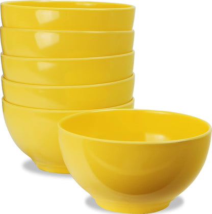 Calypso Basics Melamine Bowl, Set of 6, Lemon Yellow