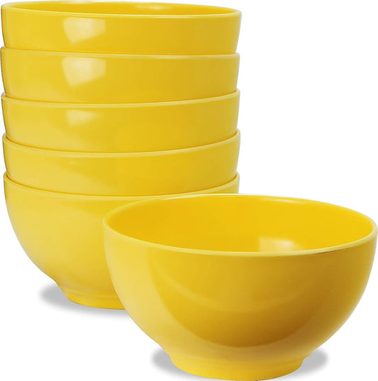 Calypso Basics Melamine Bowl, Set of 6, Lemon Yellow