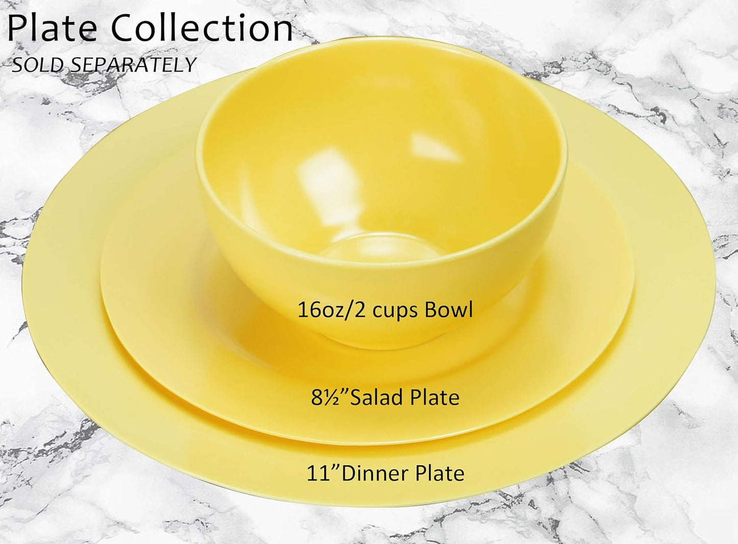 Calypso Basics Melamine Bowl, Set of 6, Lemon Yellow