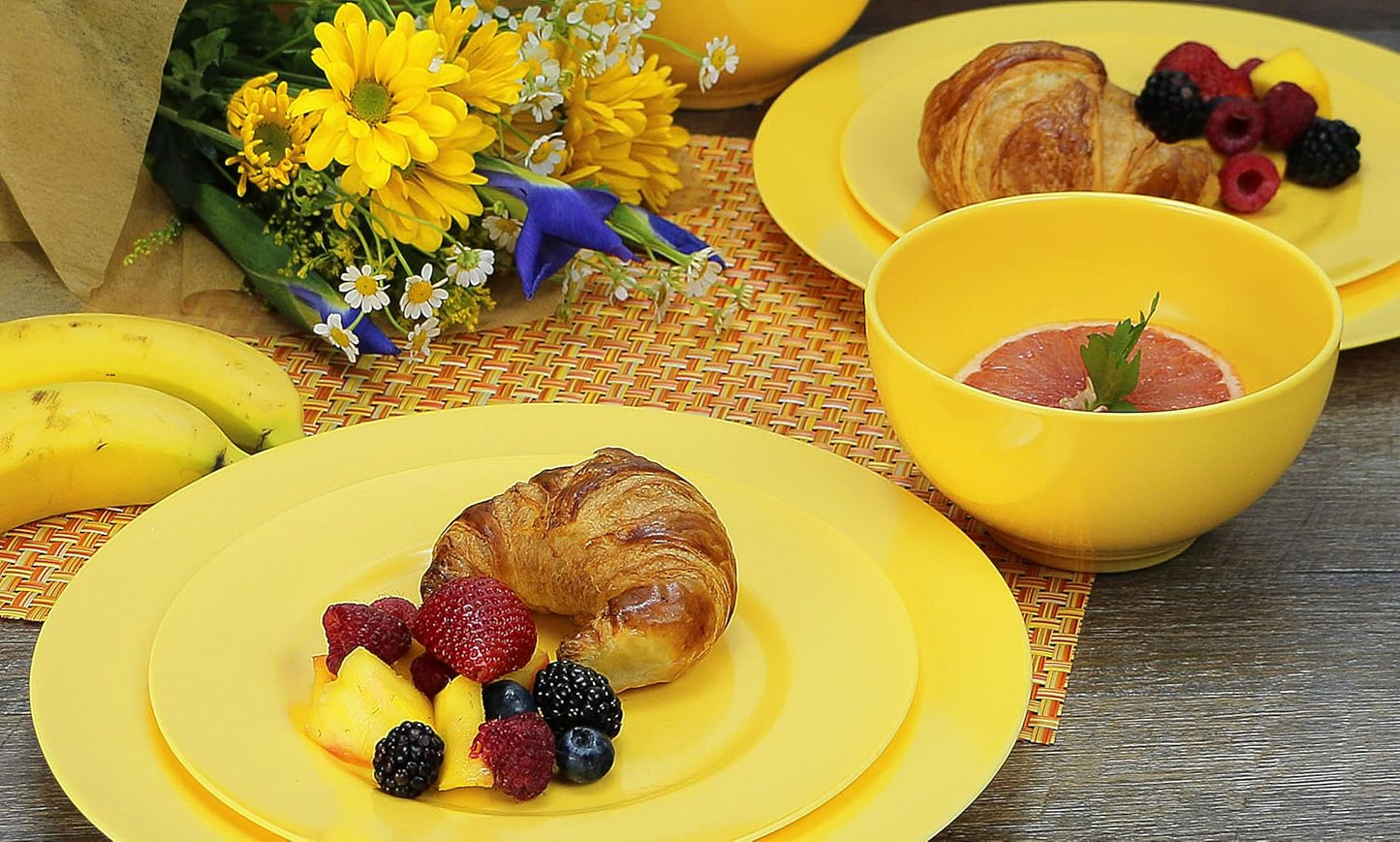 Calypso Basics Melamine Bowl, Set of 6, Lemon Yellow
