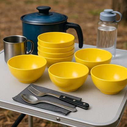 Calypso Basics Melamine Bowl, Set of 6, Lemon Yellow