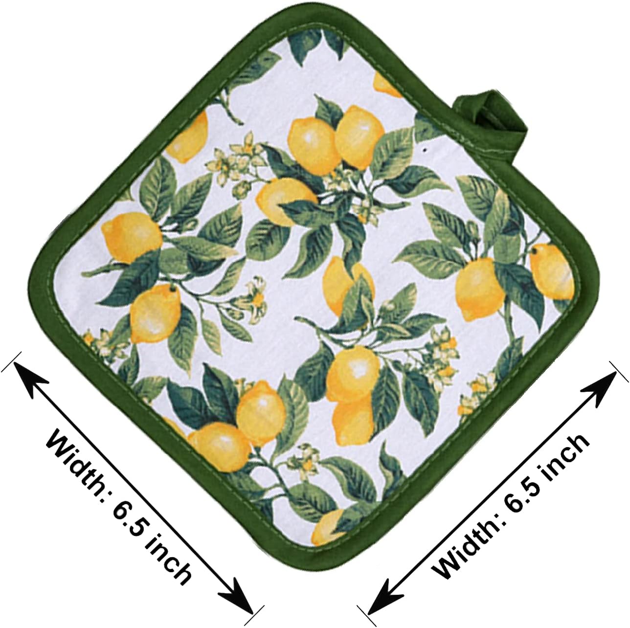 5 Piece Lemon's Lightweight Decorative Kitchen Décor Set Includes 2 Towels,2 Potholders and 1 Oven Mitt (Lemon)