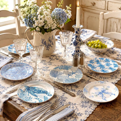 48 Pack 24 Style Blue Coastal Decoupage Napkins Mediterranean Tile Lemon Seashell Nautical Floral Tissue Paper Cocktail Napkin for Craft DIY Furniture Art Project Home Decor, Unfolded 13 inch