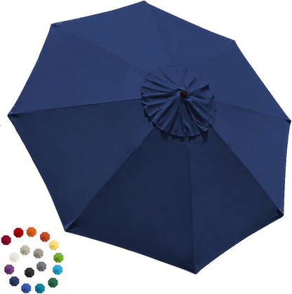USA 9FT Patio Umbrella Replacement Covers 8 Ribs Market Umbrella Canopy Cover (CANOPY ONLY) (Navy Blue)