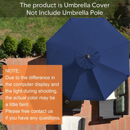 USA 9FT Patio Umbrella Replacement Covers 8 Ribs Market Umbrella Canopy Cover (CANOPY ONLY) (Navy Blue)