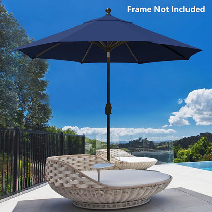 USA 9FT Patio Umbrella Replacement Covers 8 Ribs Market Umbrella Canopy Cover (CANOPY ONLY) (Navy Blue)