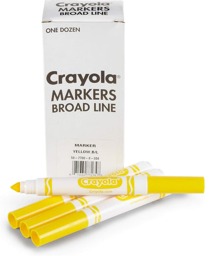 Broad Line Markers - Yellow (12ct), Markers For Kids, Bulk School Supplies For Classrooms & Teachers