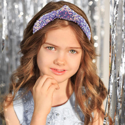 Headbands for Girls Women, 4Pcs Glitter Sequins Rainbow Headbands Women Girls Sparkly Headband Black Yellow Red Purple Hairbands for Girls Hair Accessories for Back to School or Daily Outfits