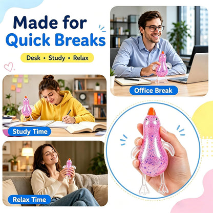 Glitter Duck Squishy Toys,4 Pc Stress Relief Squeeze Sensory Fidget Gift | Cute Duck Squishy,Soft Squeeze Sensory Fidget Stress Relief Balls for Kids Adults,Slow Rising Party Easter Basket Stuffers
