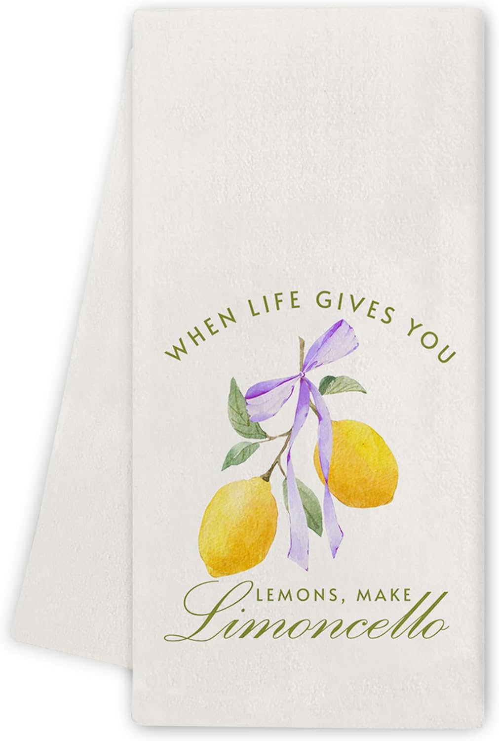 Lemon Summer Dish Towels - Inspirational Lemon Tree Aperol Spritz Kitchen Decor, Bow Hand Towels Dishcloth for Kitchen Bathroom Decorative, 16x24 Inch