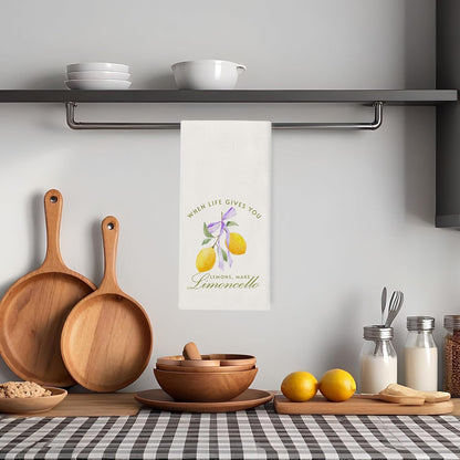 Lemon Summer Dish Towels - Inspirational Lemon Tree Aperol Spritz Kitchen Decor, Bow Hand Towels Dishcloth for Kitchen Bathroom Decorative, 16x24 Inch