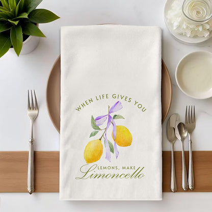 Lemon Summer Dish Towels - Inspirational Lemon Tree Aperol Spritz Kitchen Decor, Bow Hand Towels Dishcloth for Kitchen Bathroom Decorative, 16x24 Inch