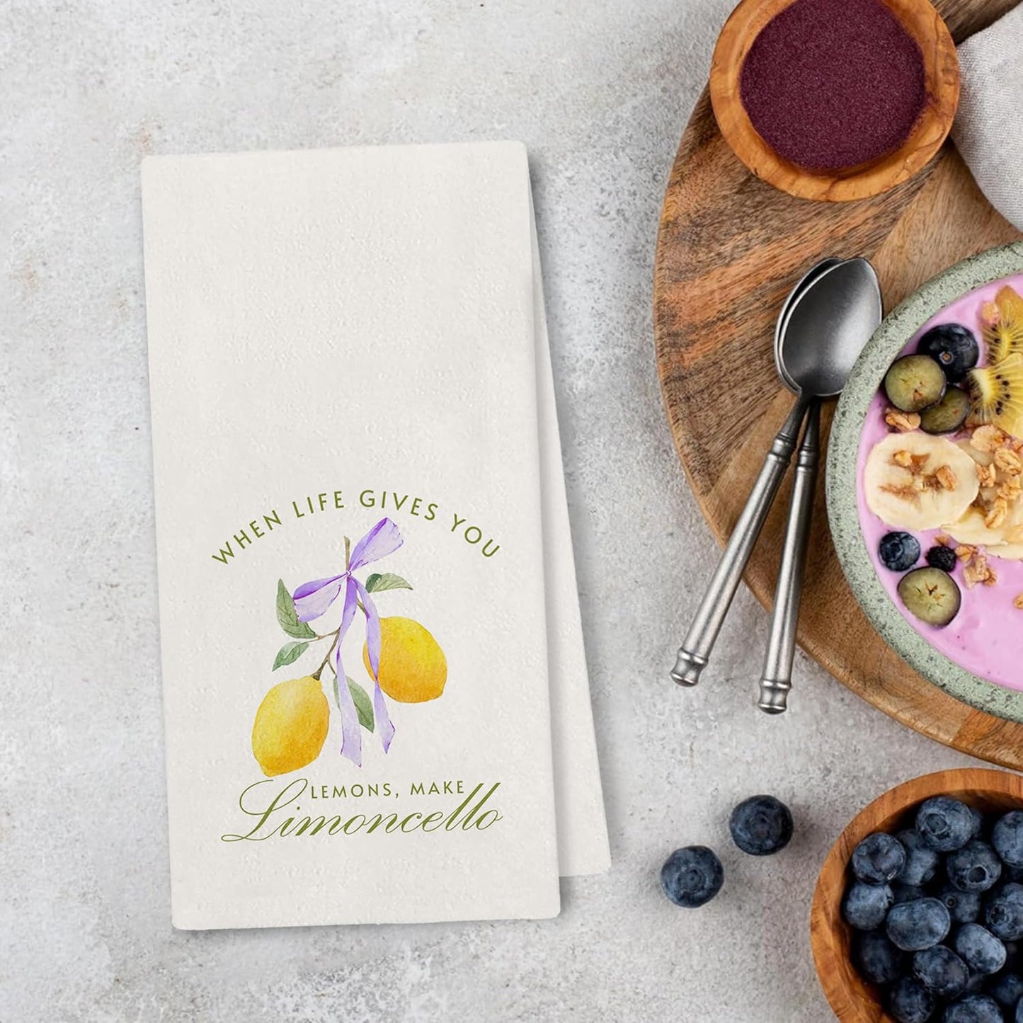 Lemon Summer Dish Towels - Inspirational Lemon Tree Aperol Spritz Kitchen Decor, Bow Hand Towels Dishcloth for Kitchen Bathroom Decorative, 16x24 Inch