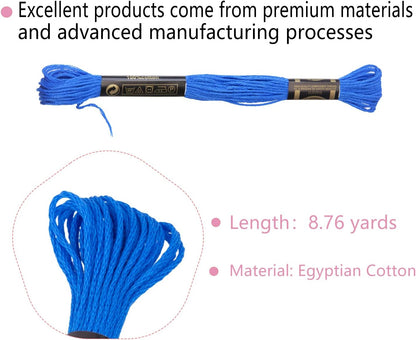 8 Skeins Cotton Embroidery Floss, Cross Stitch Thread Fiber Cotton of 8.75yds for Hand Embroidery DIY Creation and Friendship Bracelet String（Yellow Mix）