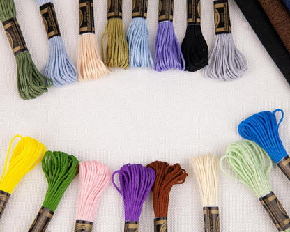 8 Skeins Cotton Embroidery Floss, Cross Stitch Thread Fiber Cotton of 8.75yds for Hand Embroidery DIY Creation and Friendship Bracelet String（Yellow Mix）