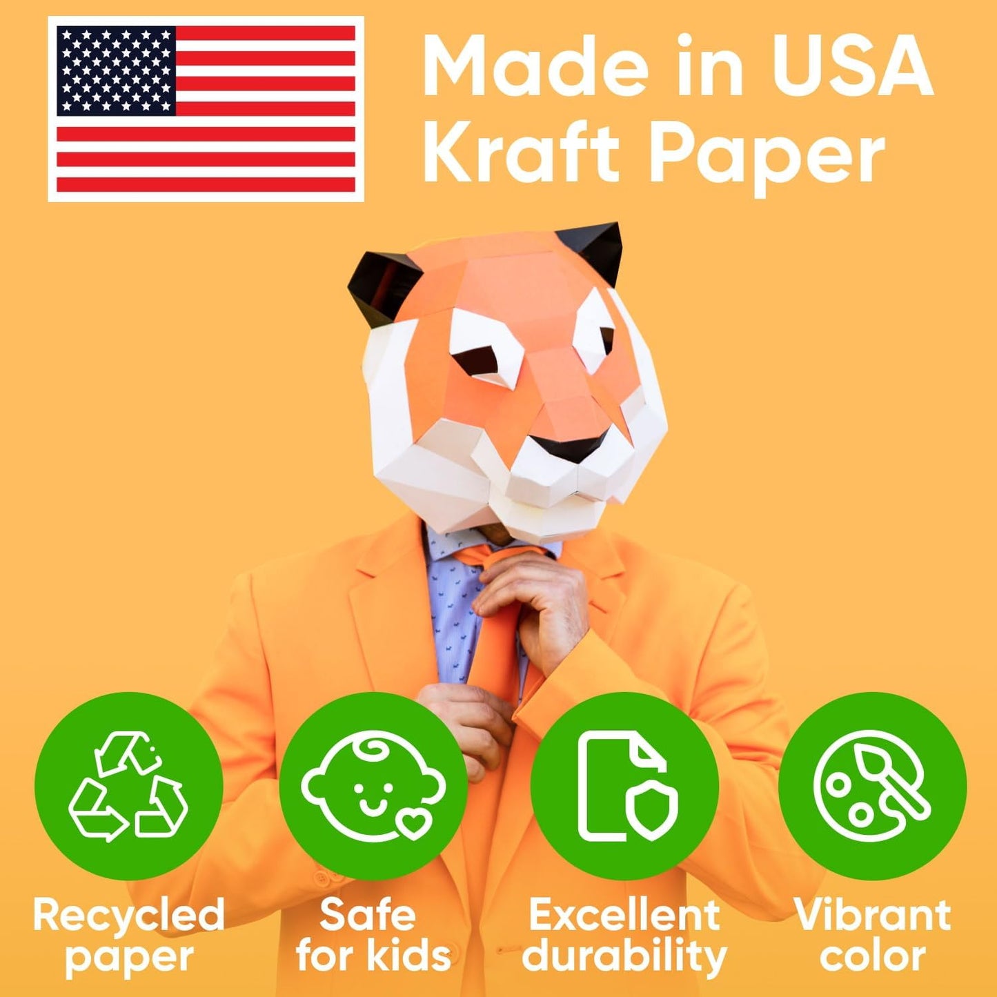 12" x 1200" (100 ft) Yellow Kraft Paper (Case of 16 Rolls) | 45 lbs Thickness, Made in USA Kraft Paper for School, Art Colored Paper, Gift Wrapping, Packing, Bulletin Board