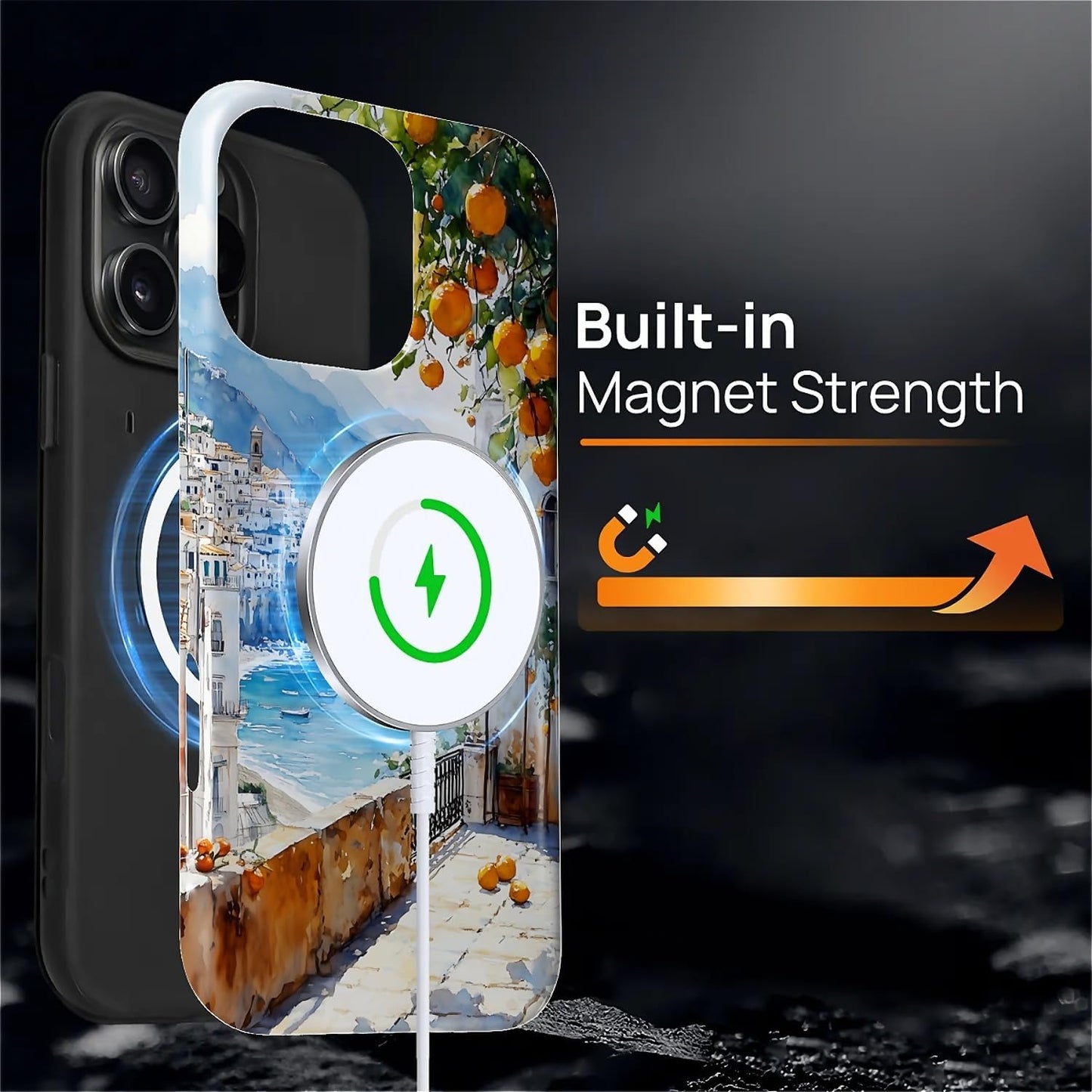 Case for iPhone 16 Pro Max, Magnetic Hybrid Shockproof Protective Phone Case with MagSafe Compatible Design, Lemon Coast