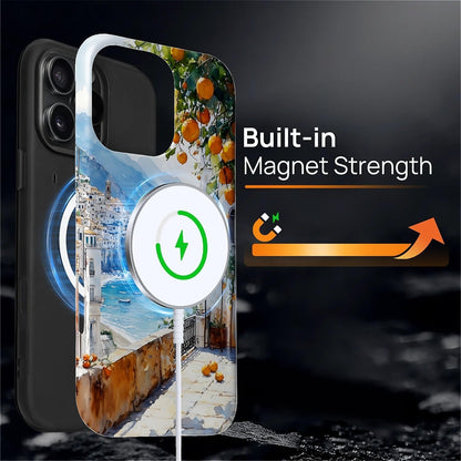 Case for iPhone 16 Pro Max, Magnetic Hybrid Shockproof Protective Phone Case with MagSafe Compatible Design, Lemon Coast