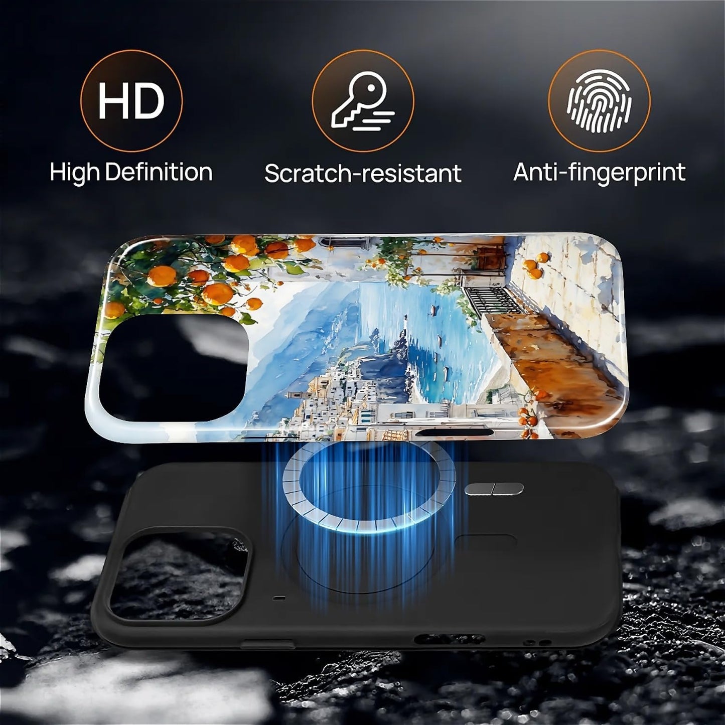 Case for iPhone 16 Pro Max, Magnetic Hybrid Shockproof Protective Phone Case with MagSafe Compatible Design, Lemon Coast