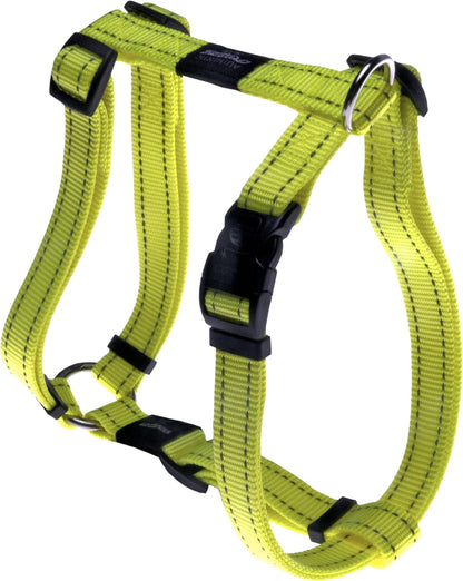 Reflective Adjustable Dog H Harness for Large Dogs; matching collar and leash available, Yellow