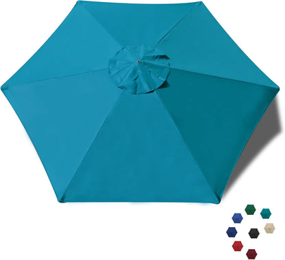 USA 7.5FT Replacement Covers 6 Ribs Market Patio Umbrella Canopy Cover (CANOPY ONLY) (Teal)