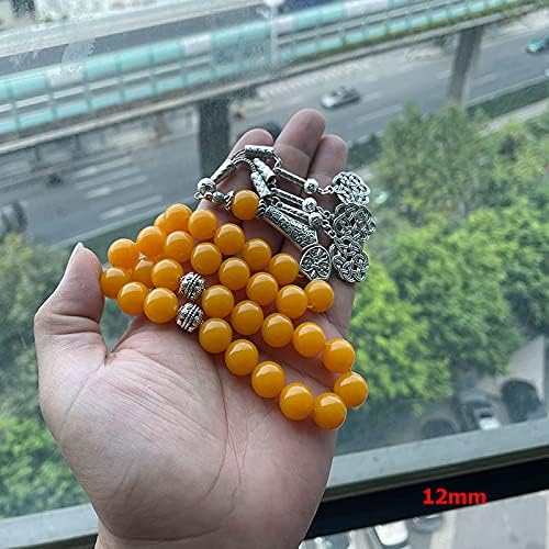 Yellow Resin beads bracelet ambers color turkish jewelry accseeories islamic misbaha necklace Rosary bead muslim Gift