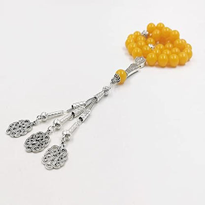 Yellow Resin beads bracelet ambers color turkish jewelry accseeories islamic misbaha necklace Rosary bead muslim Gift